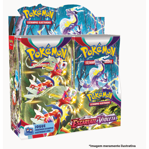 Box de Cartas Pokémon Escarlate e Violeta Miraidon Copag 121 Cartas